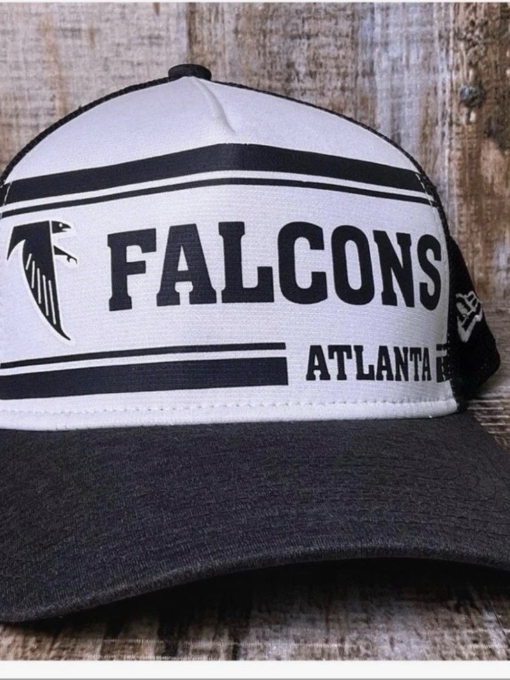 Atlanta Falcons Black & White Trucker Cap